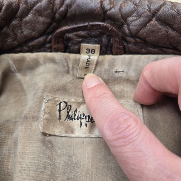 Vintage Leather Flight Bomber Jacket Lafayette Escadrille Squadron Sz 38 XL - Picture 9 of 16